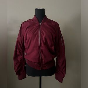 Love Tree burgundy bomber jacket